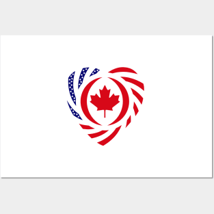 Canadian American Multinational Patriot Flag (Heart) Posters and Art